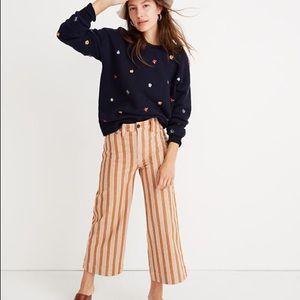 Madewell Emmett wide leg crop pants in stripe